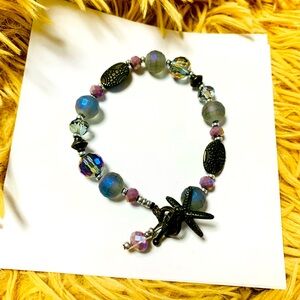 Sea Glass Beaded Bracelet with Sea Star Charm jewelry accessory nautical